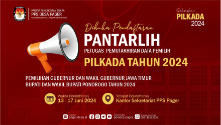 PENGUMUMAN PENDAFTARAN PETUGAS PEMUTAKHIRAN DATA PEMILIH (PANTARLIH) PILKADA TAHUN 2024